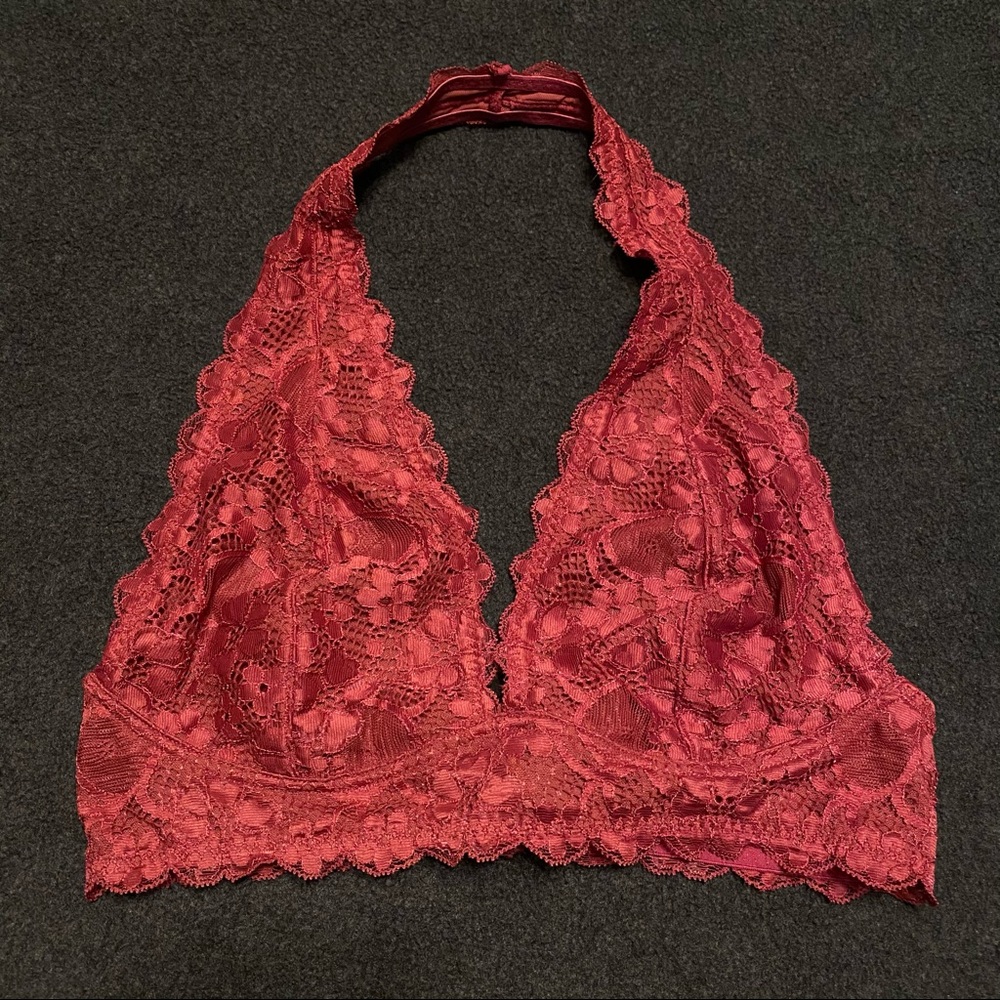 Free People “Intimately” lace halter top bra